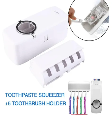 Vista 4 de Dispensador De Crema Dental Con Porta Cepillos