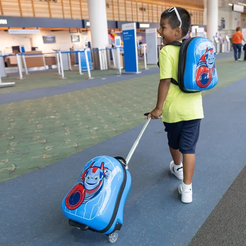 Vista 8 de KIDDIETOTES Conjuntos de equipaje y mochila, Azul, Robot