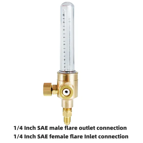 Vista 5 de Medidor de flujo de nitrógeno 50PSI 0-75CFH de entrada y salida SAE de 1/4", salida de flujo proporciona control de flujo de gas de precisión