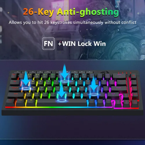 Vista 5 de Redragon Combo de teclado y mouse para juegos con cable S157