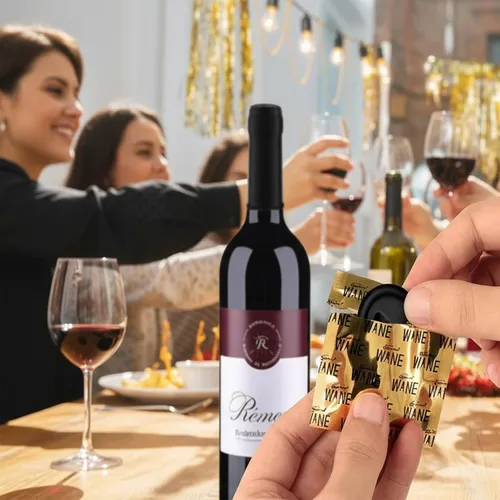 Vista 4 de NEWKITCHEN Juego de 8 tapones de silicona para vino, divertidos recuerdos de fiesta, tapones para botellas de champán y vino, mantienen el vino