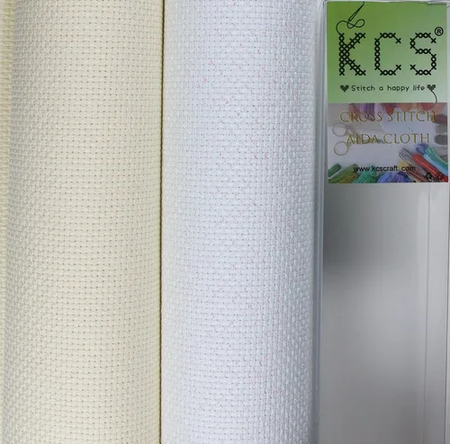 Vista 143 de KCS 2 cajas de tela de costura de algodón para punto de cruz de 15 x 18 pulgadas (blanco antiguo, 11 unidades)