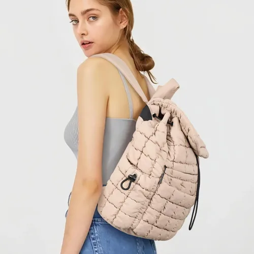 Vista 7 de CLUCI Mochila acolchada acolchada para mujer, mochila ligera e informal para viajes