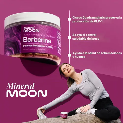 Vista 5 de Suplemento de berberina de primera calidad, composición corporal, 60 cápsulas - con Cissus Quadrangularis y fitosoma de berberina - Apoya