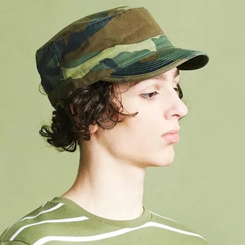 Vista 2 de The Hat Depot Cadet Military Army - Gorra de béisbol de algodón lavado con teñido anudado y algodón lavado básico y desgastado, gorra de algodón