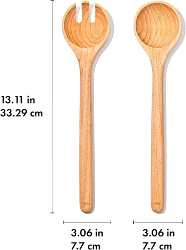 Vista 5 de OXO Good Grips - Servidores de ensalada de madera de haya – Set de 2 piezas