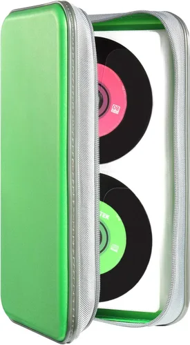 Vista 19 de UENTIP Funda para CD, capacidad para 96 CD, de plástico duro, cartera protectora para CD/DVD, para coche, hogar, viajes (96, negro) CD DVD