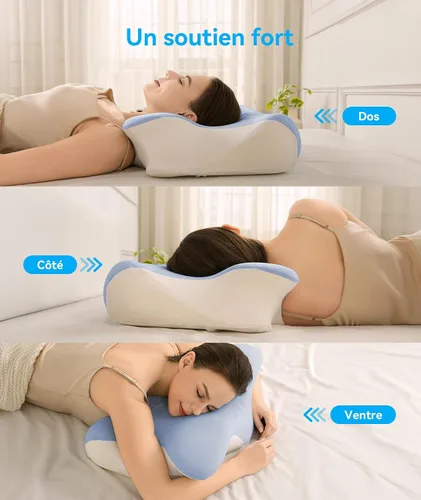 Vista 4 de Almohada Cervical para el Cuello para Alivio del Dolor - Almohada Cervical para Personas que Duermen de Lado, Espalda y Estómago, Almohada