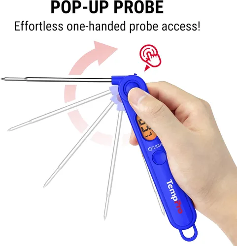 Vista 3 de TempPro TP03B Digital Meat Thermometer for Cooking, Instant Read Thermometer with Backlight, Kitchen Food Thermometer for Grill Smoker BBQ Oil Deep