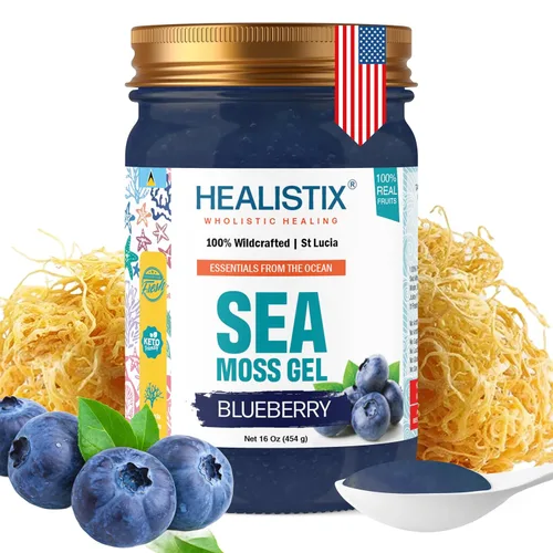 Vista 8 de Gel de musgo marino con sabor a plátano [473 ml] - Exquisitamente elaborado con musgo marino silvestre recolectado en las aguas prístinas de Santa