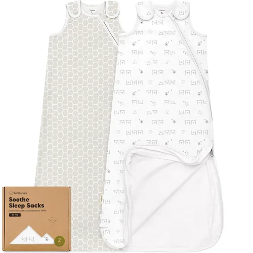 Vista 14 de Paquete de 2 sacos de dormir orgánicos para bebé, 100% algodón 0.5TOG (aguacate, 0-6 meses) Soft Breathable, Baby Wearable Blanket, Toddler