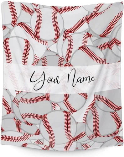 Vista 8 de Manta de béisbol para regalar – Manta deportiva de 30 x 40 pulgadas para niños, manta blanca de felpa suave para sofá, oficina