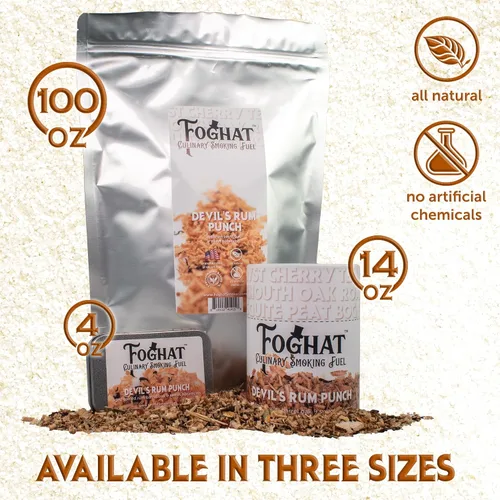 Vista 2 de Ahumador para Cócteles Foghat - Virutas de Madera de 4oz para Ahumador, Ron de Diablo y Juego de Infusión para Bebidas y Whisky - Virutas de Madera