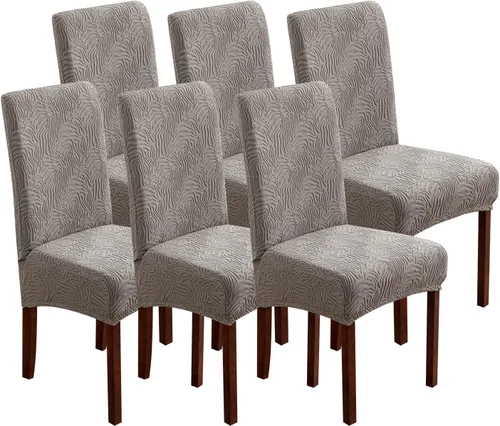 Vista 35 de Fundas para Sillas de Comedor, Fundas para Sillas de Comedor Elásticas Parsons, Protector de Sillas de Cocina para Comedor, Extraíbles, Lavables