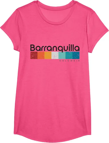 Vista 18 de Barranquilla Colombia - Camiseta de diseño vintage de estilo retro, Blanco, S