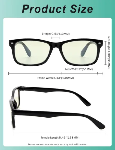 Vista 3 de Eyekepper Gafas de computadora, protección UV, antideslumbrante, antirreflectantes, lentes de computadora (negro azul)