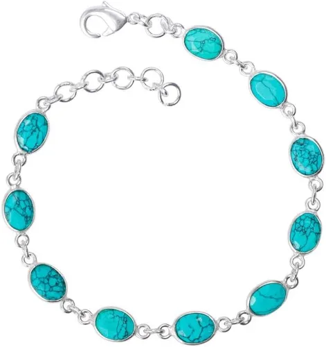 Vista 3 de Pulsera de piedras preciosas, pulsera ajustable con superposición de plata para mujeres y niñas, regalos de Navidad