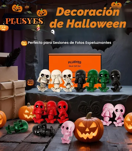 Vista 6 de Clips de ventilación de aire de coche con calavera, decoración interior gótica, accesorios de tablero de esqueleto de terror espeluznantes