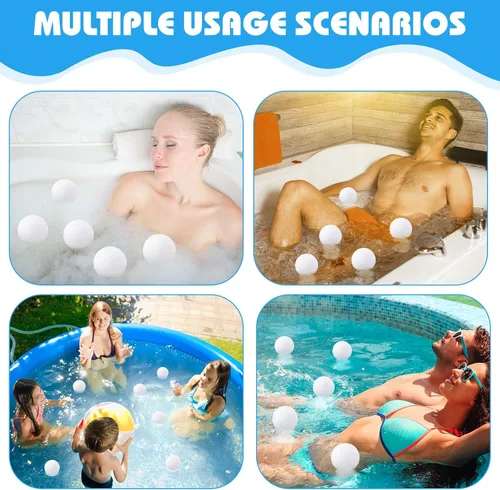 Vista 7 de Gerrii Paquete de 2 Bolas Absorbentes de Suciedad para Bañera de Hidromasaje de 3 Pulgadas Esponja Reutilizable para Piscina Absorbente de Aceite