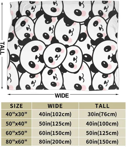 Vista 3 de Manta de panda para niños y niñas, con bonito diseño de panda impreso, manta para regazo de niños, silla, cálida y suave manta acogedora, 30 x 40