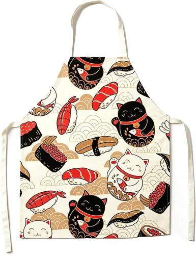 Vista 16 de Delantal de gato lindo delantal de cocina para mujeres y hombres, delantales divertidos para cocinar, hornear, pintura, jardinería y fiesta