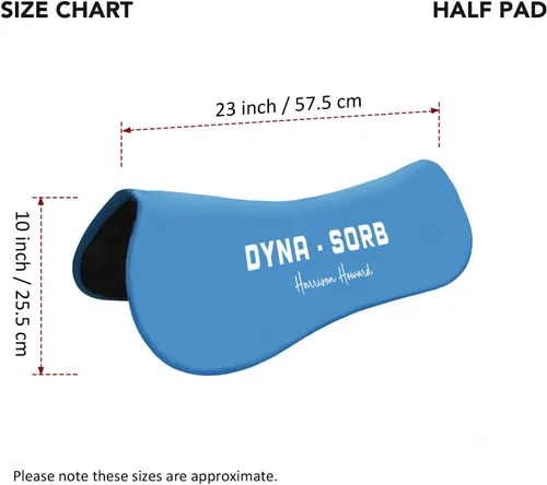 Vista 5 de Harrison Howard Dyna-Sorb - Almohadilla de media silla de montar con memoria de absorción de impactos para caballo