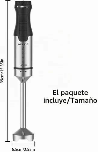Vista 9 de Batidora eléctrica de inmersión de 1000 W, batidora de mano de 20 velocidades con mango ergonómico, batidora de mano para batidos, alimentos