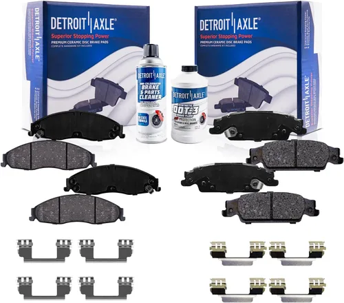 Vista 16 de Detroit Axle - Kit de freno trasero para Chevy Silverado 1500 Avalanche GMC Sierra 1500 2007-2014, Suburban Yukon XL 1500 Tahoe Escalade EXT ESV
