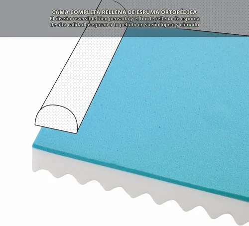Vista 5 de Friends Forever - Cama ortopédica para perros medianos, cama de espuma viscoelástica impermeable para perros M con funda extraíble y lavable, gris