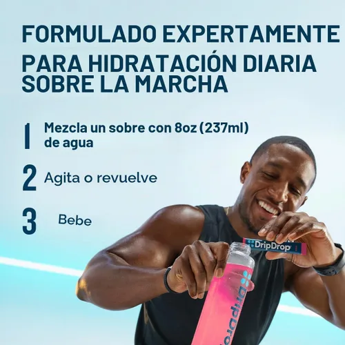 Vista 7 de DripDrop ORS Hydration - Paquetes de electrolitos en polvo - uva, ponche de frutas, limonada de fresa, cereza, 32 unidades Grape, Fruit Punch