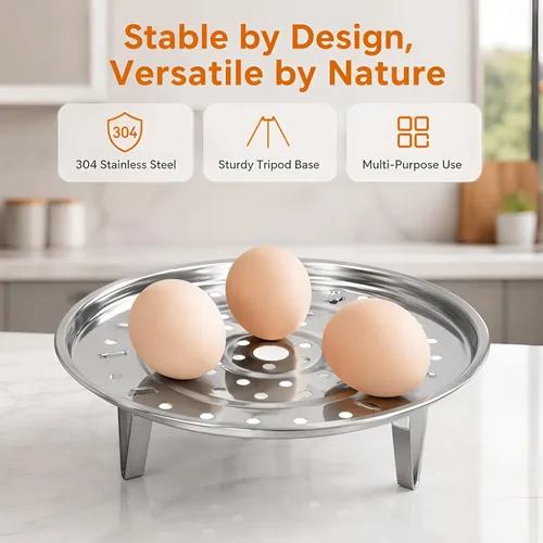 Vista 2 de Bandeja de vapor de acero inoxidable 304 con patas extraíbles
