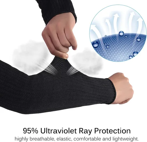 Vista 2 de Yosoo un par de mangas de protección resistentes anticortes antiabrasivos para brazos