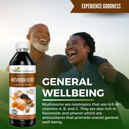 Vista 3 de Mezcla de hongos nootrópicos - Suplemento orgánico de hongos melena de leones Shiitake Chaga Cordyceps Maitake Reishi Cola de pavo Polvo de hongos
