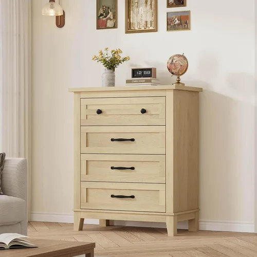 Vista 14 de GarveeHome Cómoda de 5 cajones verticales de 41.3 pulgadas de alto con gran almacenamiento, cómoda de madera independiente para dormitorio, sala