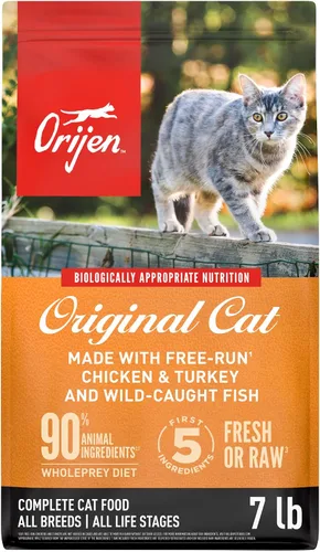 Vista 13 de ORIJEN Fit & Trim - Comida seca para gatos sin granos, altas proteínas, premium, bolsa de 4 libras
