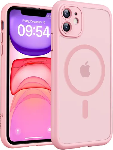 Vista 547 de TOCOL Funda para iPhone 11, compatible con Magsafe, protección completa de cámara, imanes integrados, protección contra caídas, funda translúcida