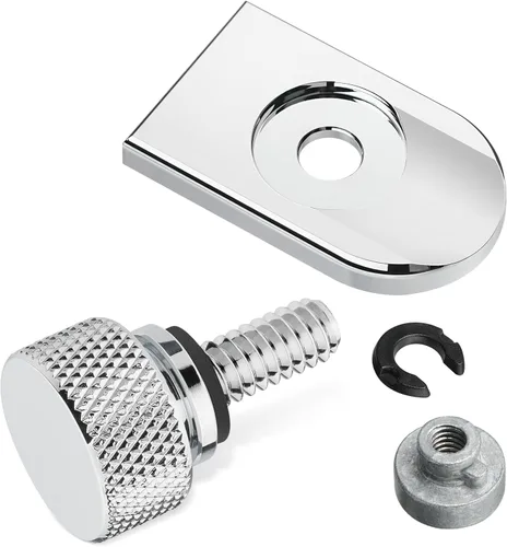 Vista 8 de Amazicha Kit de tornillos de asiento trasero de aluminio negro para perno de asiento trasero de 1/4 "-20 roscas compatible con Harley Davidson