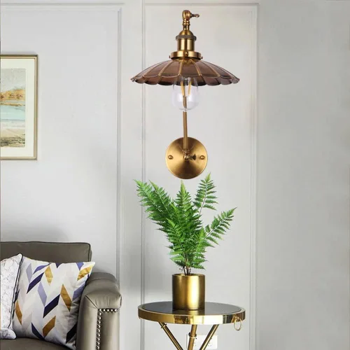 Vista 3 de Lámpara de pared ajustable con brazo oscilante, aplique de pared industrial retro, accesorios de iluminación de interior para mesita de noche
