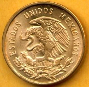 Vista 2 de Brilliant Red Uncirculated 1966 mexicano 10 Centavos