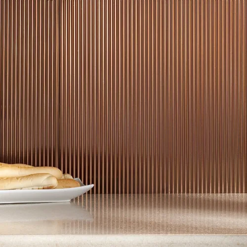 Vista 3 de FASÄDE Panel decorativo de vinilo de costilla en bronce frotado con aceite (Muestra de 6X6 Pulgadas)