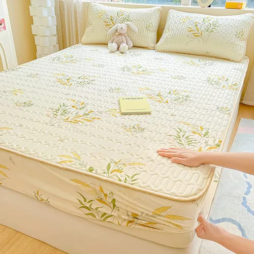 Vista 14 de FCLDESHOP Comfort Hotel - Sábana bajera ajustable de bolsillo profundo, juego de sábanas bajeras y fundas de almohada de seda de hielo de látex