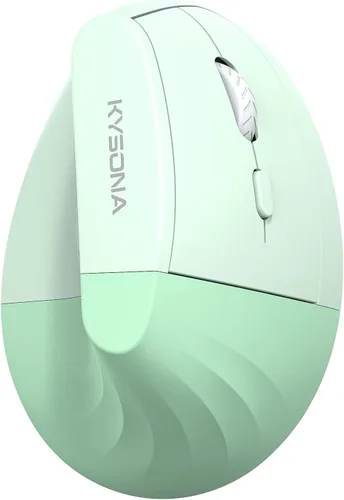 Vista 11 de KYSONA EM18 - Ratón vertical ergonómico inalámbrico, diseño Ergo, mouse inalámbrico Bluetooth para manos medianas, clic silencioso, DPI ajustable