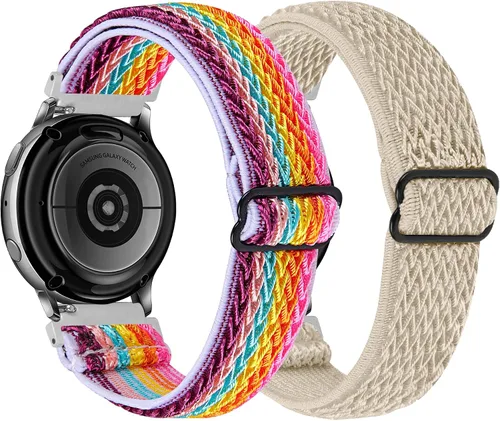 Vista 5 de Correa elástica ajustable de 0.787 pulgadas compatible con Samsung Galaxy Watch 7, 6, 5, 4, 6Classic 4 Classic/5 Pro/3, correas deportivas