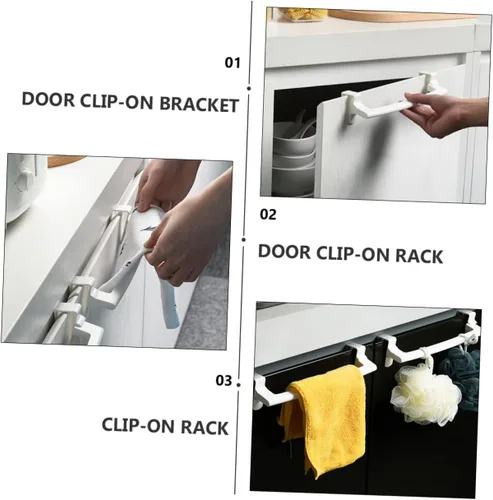 Vista 4 de 4 ganchos de puerta para colgar toallas para colgar en la pared, toallero para cocina, paños de cocina, toallero, toallero para baño, toallero