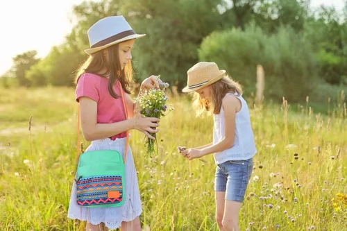 Vista 4 de Leaper - Juego de estuche y cartera bandolera de lona para niñas y mujeres A-verde azulado-r