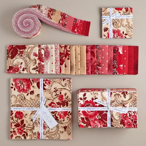 Vista 3 de True Fabrics Jelly Roll En Rouge - Tela precortada (tiras de 2.5 pulgadas)