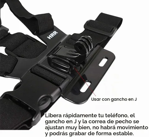 Vista 9 de Soporte de correa de pecho para teléfono celular, soporte universal para teléfono celular para cámara de acción POV, compatible con Gopro Akaso