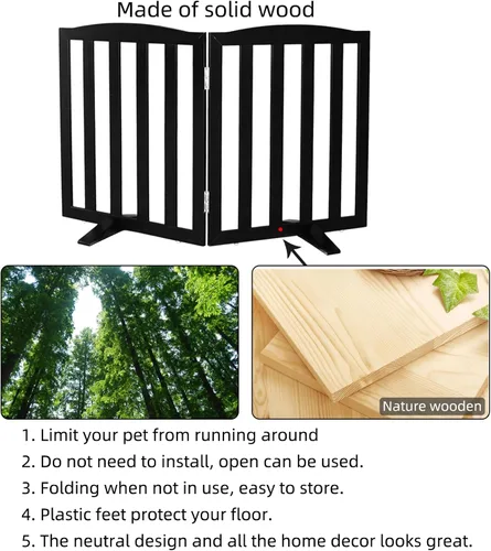 Vista 6 de Puerta Independiente para Perros para Interiores, Puerta para Perros Plegable, Puertas para Mascotas para Entradas, Escaleras o Pasillos, Puerta