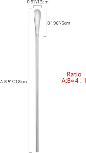 Vista 2 de Cuchara para agitar y mezclar de acero inoxidable 304 de 8.5 pulgadas / 8.6 in, herramienta de barra reutilizable para café, té, bebidas heladas