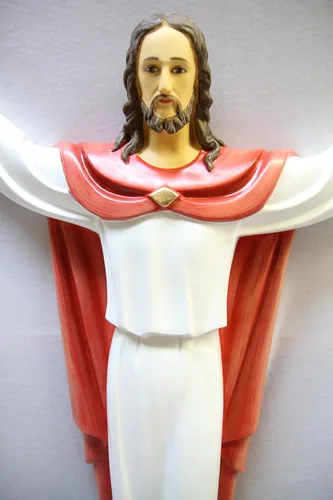 Vista 3 de Vittoria Collection Estatua de pared colgante de 26 pulgadas, Bendición resucitada, resurrección de Jesucristo, escultura italiana, hecha en Italia